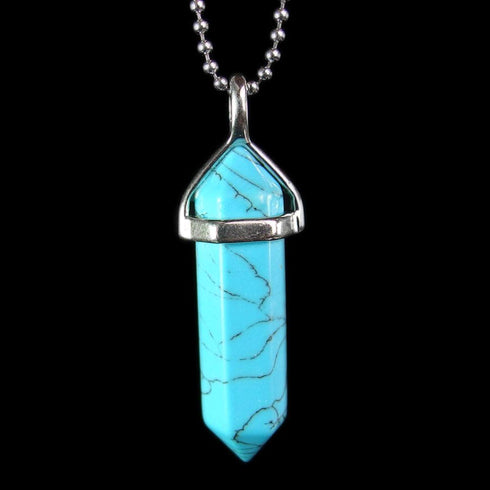 Turquoise Howlite Gemstone Pendant Necklace
